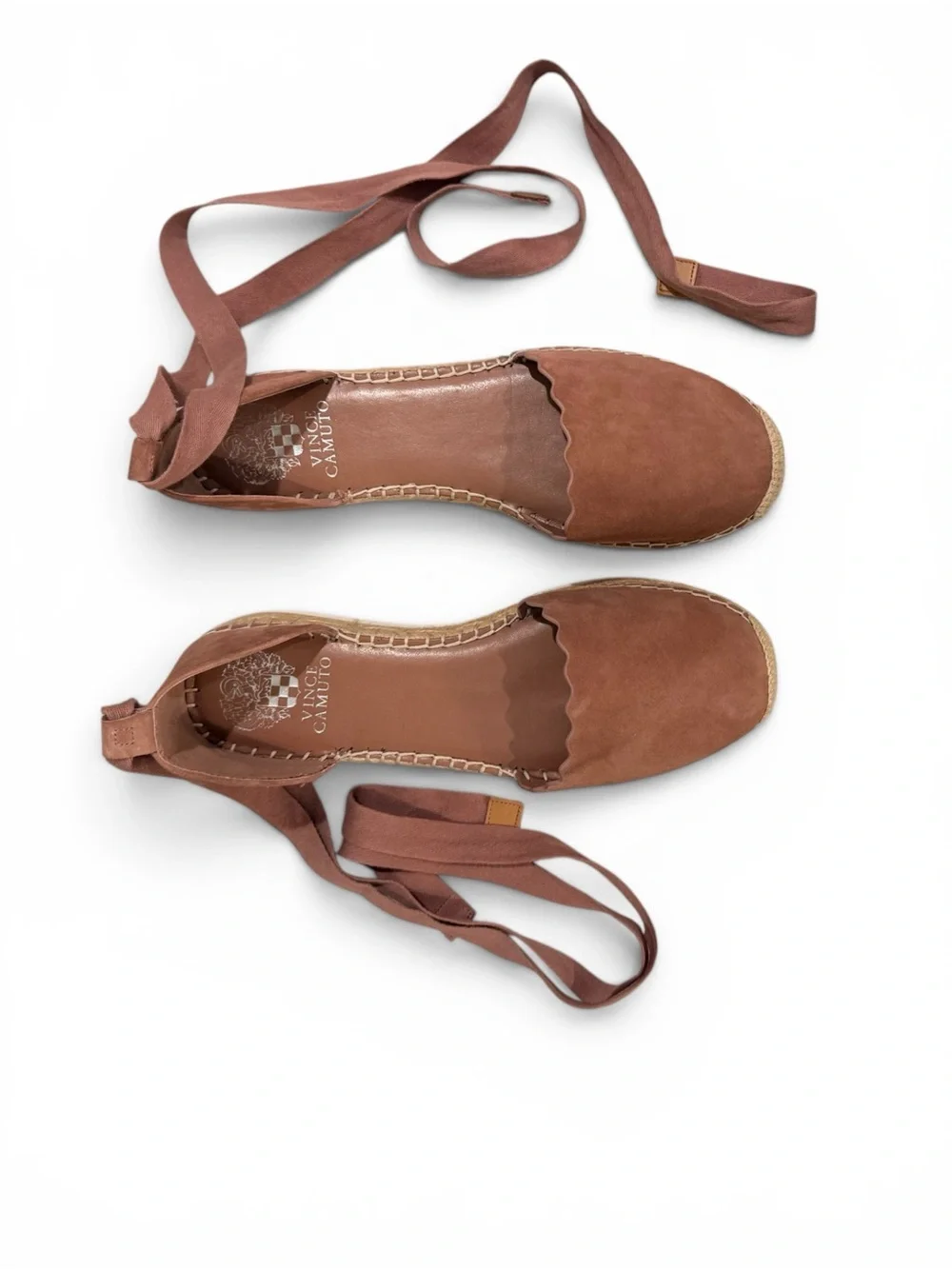 Vince Camuto Scalloped Lace-Up Espadrille in Dusty Rose
